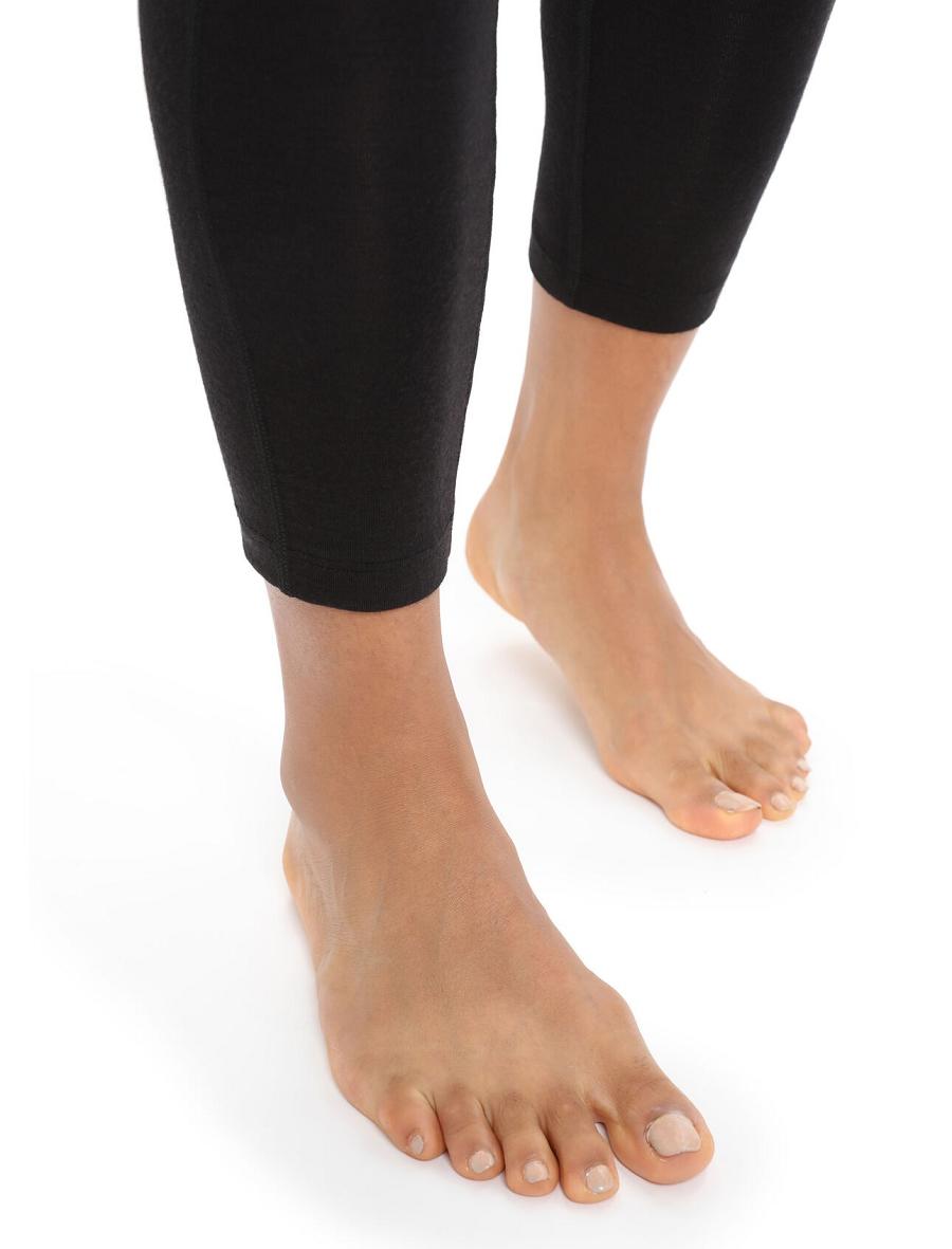 Women's Icebreaker Merino Fastray High Rise Running Tights Black | CA 1437OKIR